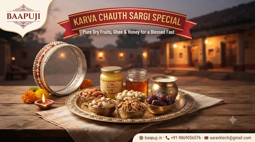 Baapuji Karva Chauth Sargi Special — Pure Dry Fruits, Ghee & Honey for a Blessed Fast