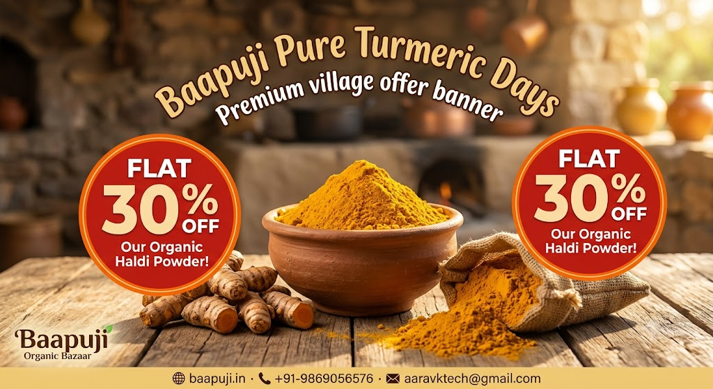 Baapuji Pure Turmeric Days — Flat 30% OFF Our Organic Haldi Powder!