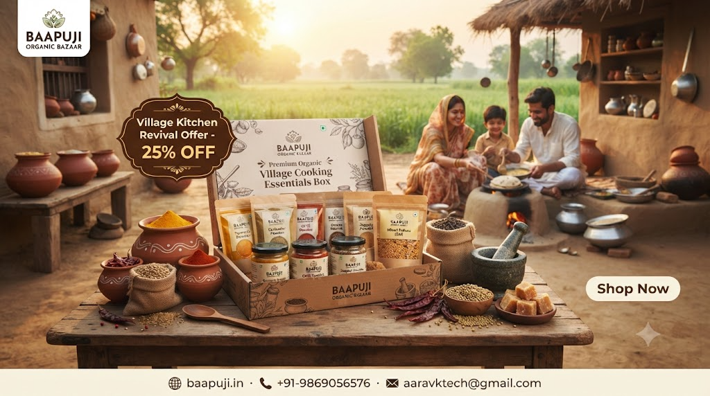 Baapuji Organic Village Cooking Essentials Box