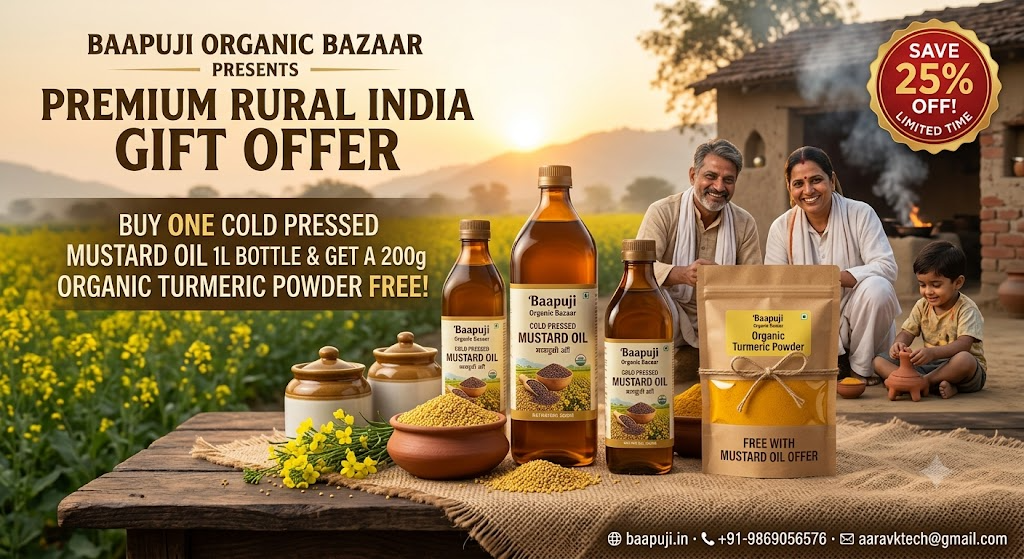 Baapuji Organic Mustard Oil Kitchen Gift Offer
