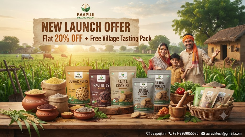 Baapuji Organic New Millet Snacks Launch Offer
