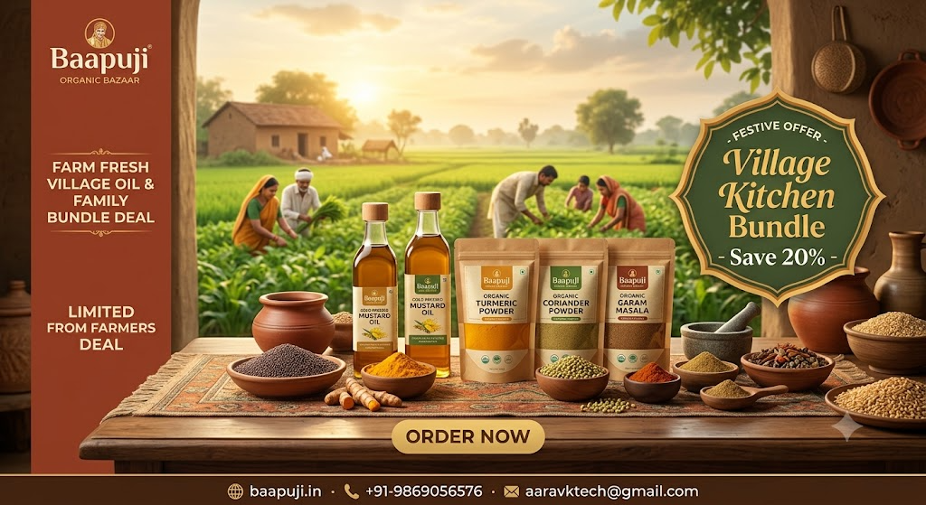 Baapuji Organic Village Oil & Spice Family Bundle Deal