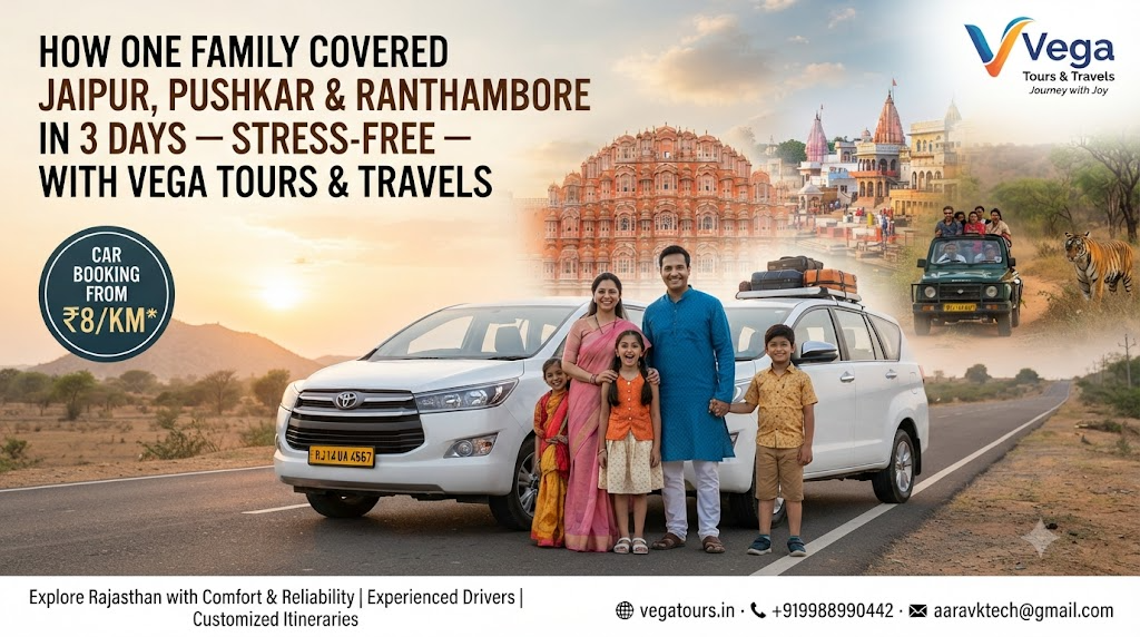 How One Family Covered Jaipur, Pushkar & Ranthambore in 3 Days — Stress-Free — with Vega Tours & Travels