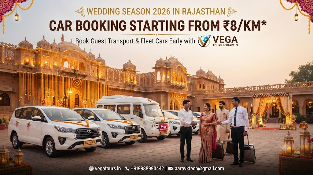 Wedding Season 2026 in Rajasthan: Book Guest Transport & Fleet Cars Early with Vega Tours & Travels