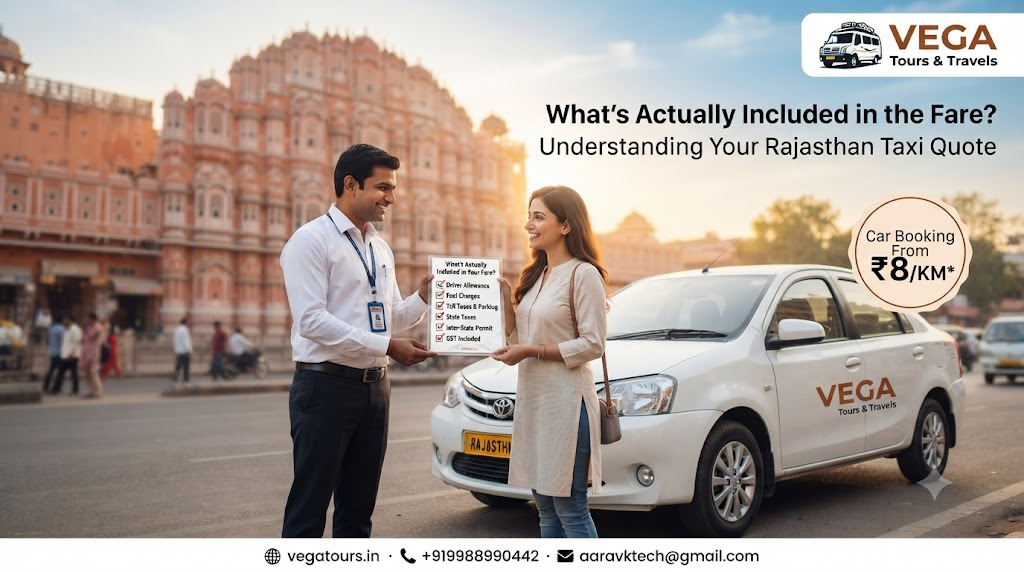 "What's Actually Included in the Fare?" — Understanding Your Rajasthan Taxi Quote with Vega Tours & Travels