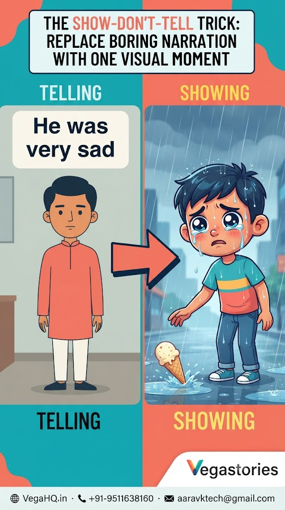 The Show-Don't-Tell Trick: Replace Boring Narration With ONE Visual Moment
