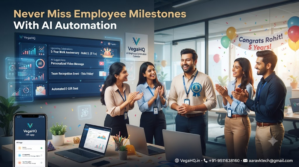 VegaHQ AI Employee Celebration Calendar - Automate Personalized Work Anniversaries & Milestones