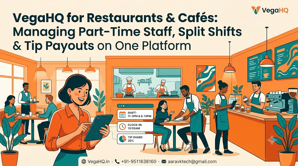 VegaHQ for Restaurants & Cafés: Managing Part-Time Staff, Split Shifts & Tip Payouts on One Platform