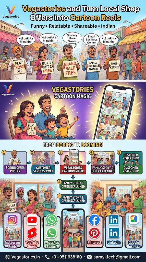 Local Shop Offer Se Cartoon Reel: turn discounts and deals into funny family-friendly Indian stories