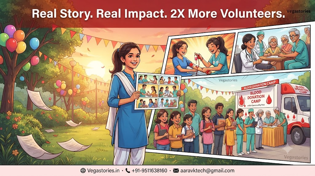 How a Local Blood Donation Drive Doubled Volunteer Sign-Ups After Switching from Posters to a Vegastories Cartoon Campaign