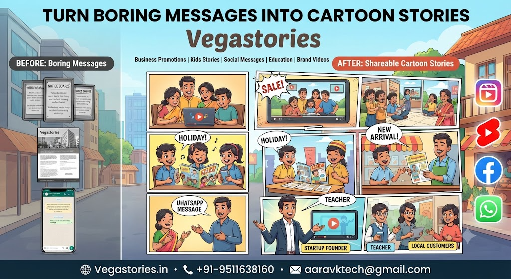 Boring Message Se Shareable Cartoon Story — Turn Any Business Offer, School Notice or Social Message Into a Fun Indian Short Story