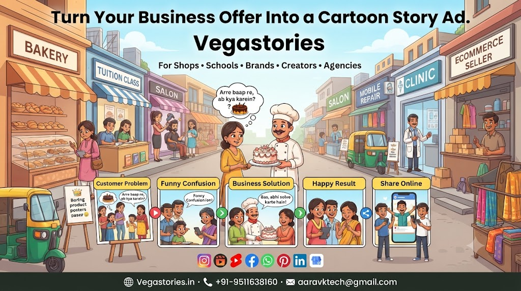 Local Customer Problem-to-Solution Cartoon Ads