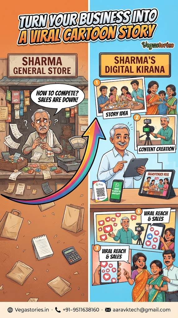 Local Kirana Store Goes Digital with Cartoon Story Marketing