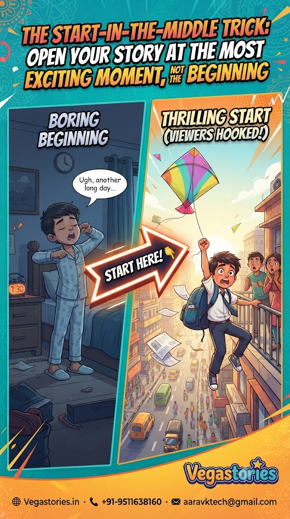 The Start-in-the-Middle Trick: Open Your Story at the Most Exciting Moment, Not the Beginning