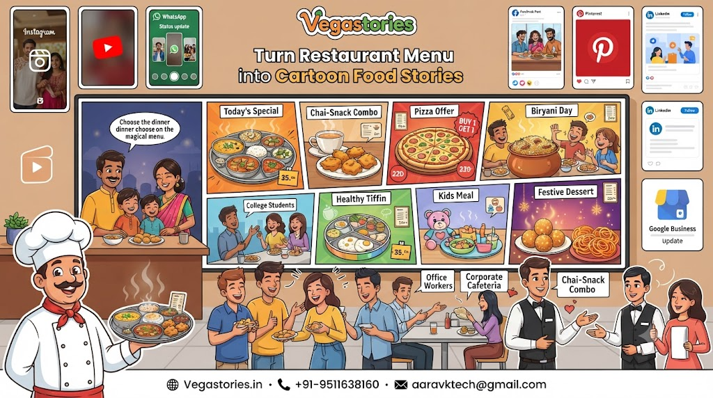 Restaurant Menu Story Reels: Turn Daily Specials into Cartoon Food Moments
