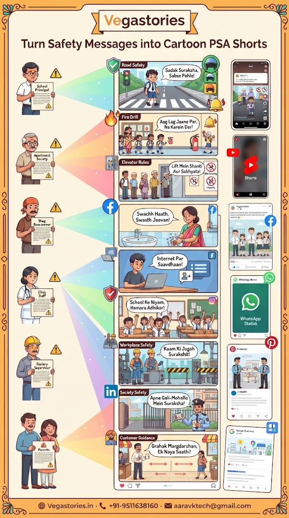 Safety Message to Cartoon PSA: Turn Important Rules into Relatable Indian Short Stories