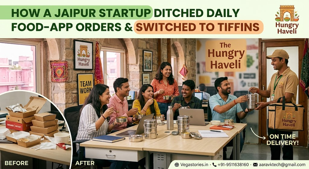 How a Small Jaipur Startup Team Ditched Daily Food-App Orders & Switched Their Whole Office to Tiffins