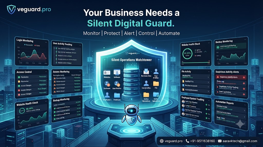Silent Operations Watchtower — 24/7 monitoring for logins, users, files, backups, website health and suspicious business activity