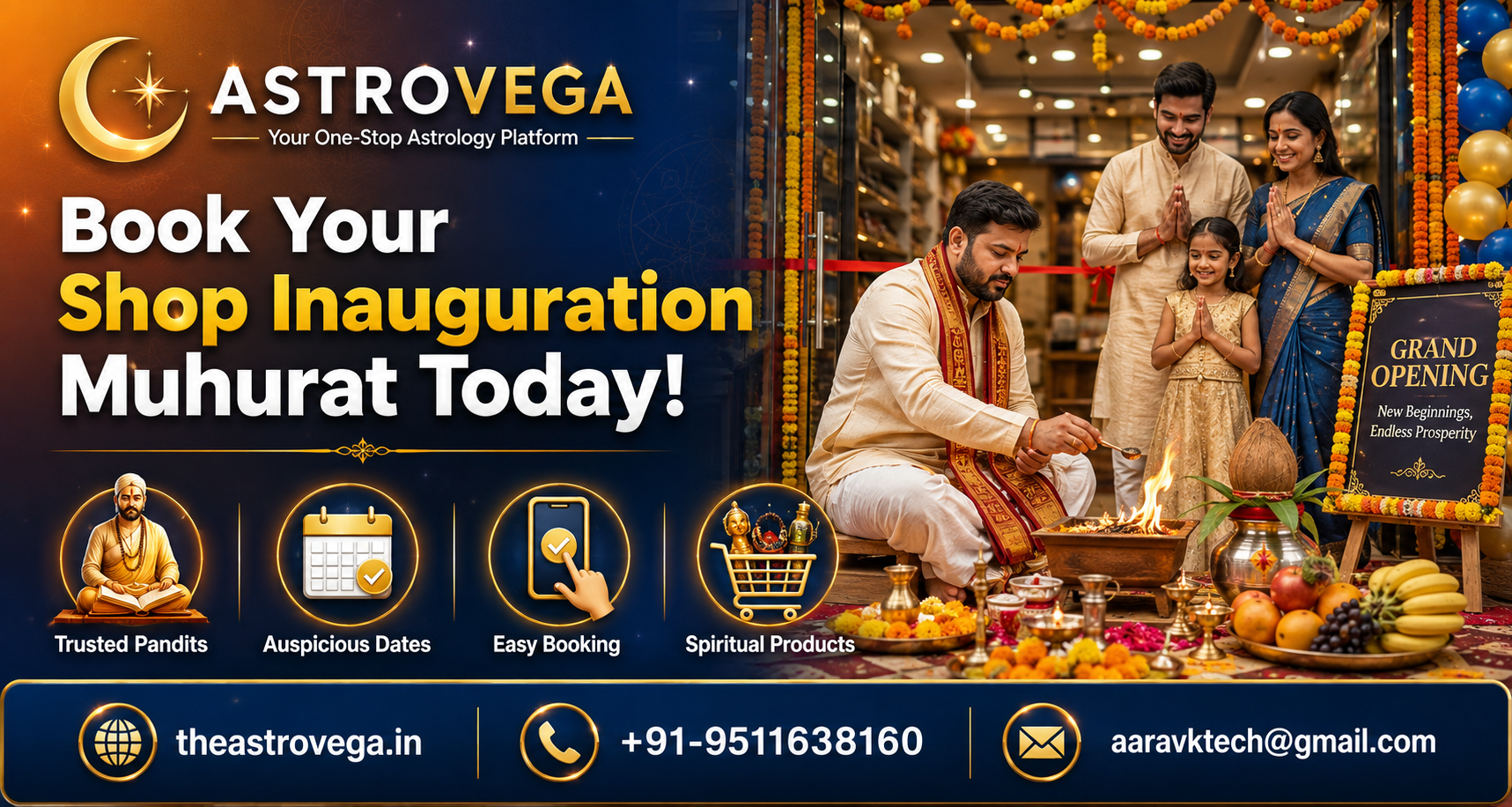 Shop Inauguration Muhurat: Retail Shop Owners Booking Shubh Muhurat & Pandit for New Store Opening on AstroVega