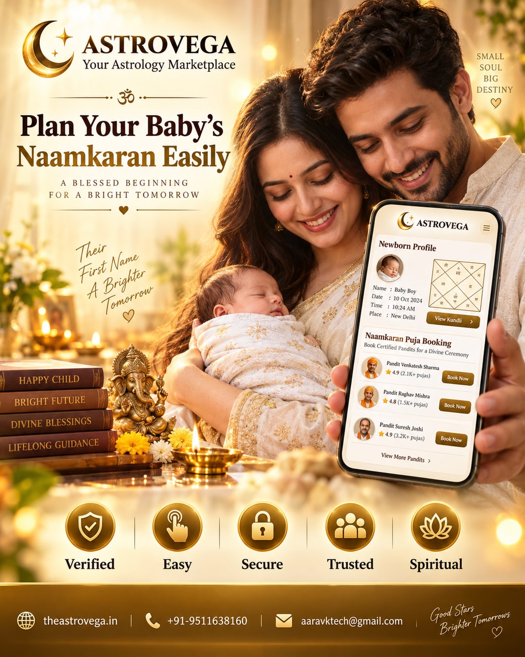 New parents: book naamkaran sanskar puja and create your newborn's first kundli profile on astrovega