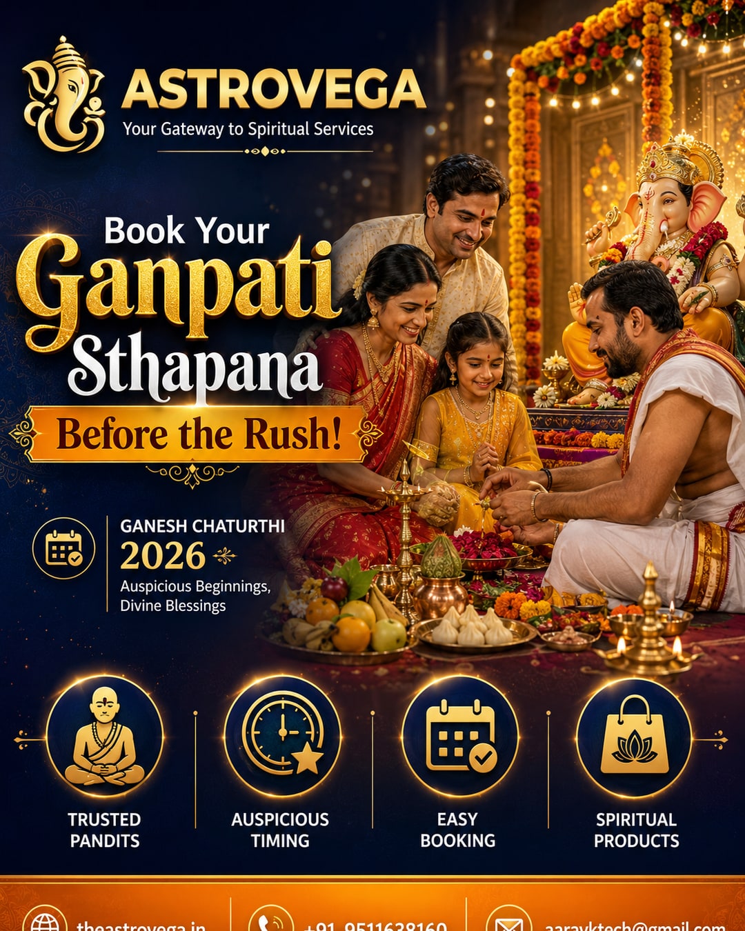 Ganesh Chaturthi 2026: Book Ganpati Sthapana & Visarjan Muhurat Puja Before the Festival Rush