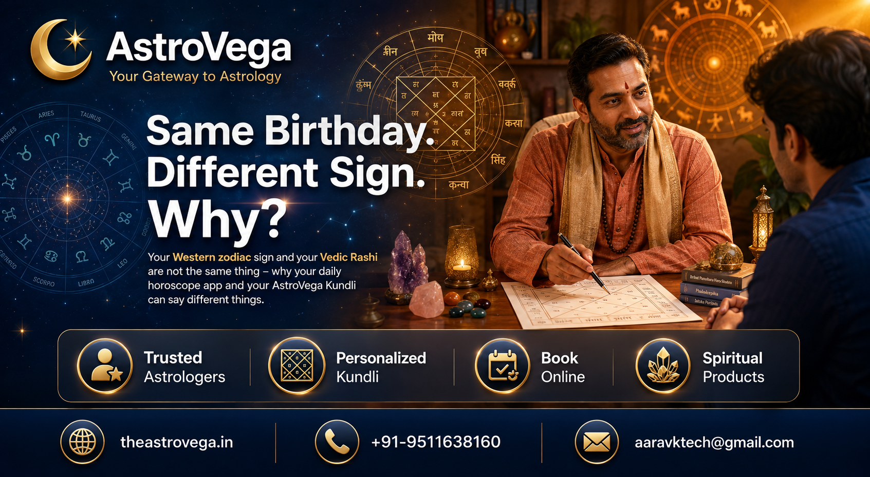 Myth-busting: Your Western zodiac sign and your Vedic Rashi are not the same thing - why your daily horoscope app and your AstroVega Kundli can say different things