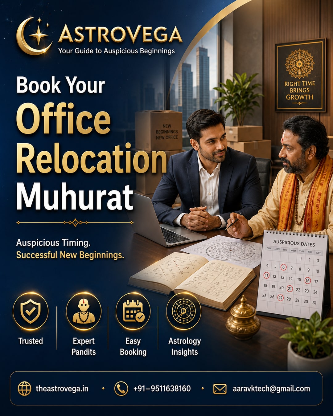 Office Relocation Muhurat: Companies Shifting to a New Workplace Book Auspicious Timing & Pandit on AstroVega