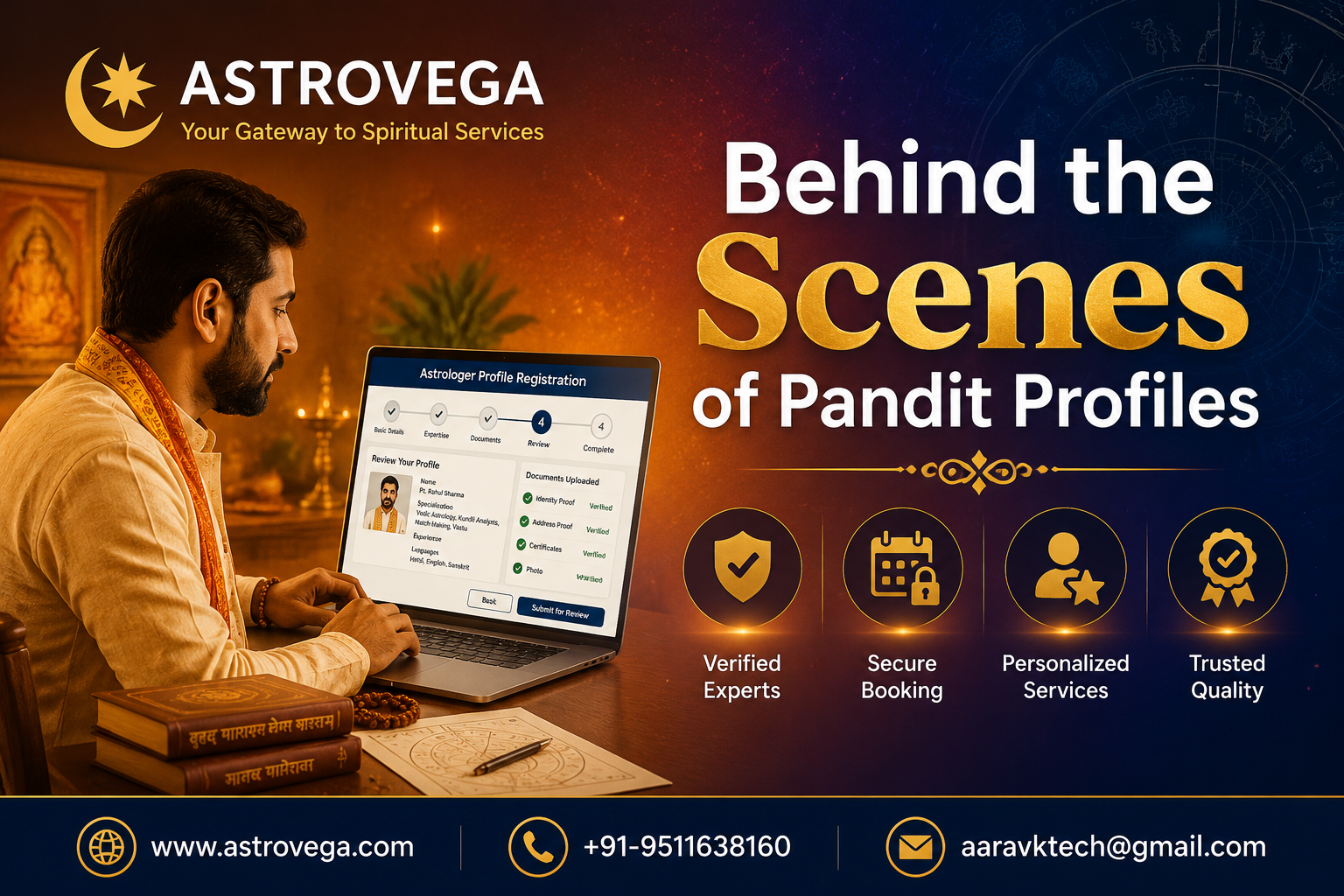 Behind-the-scenes: what happens before a Pandit or Astrologer's profile actually goes live on AstroVega