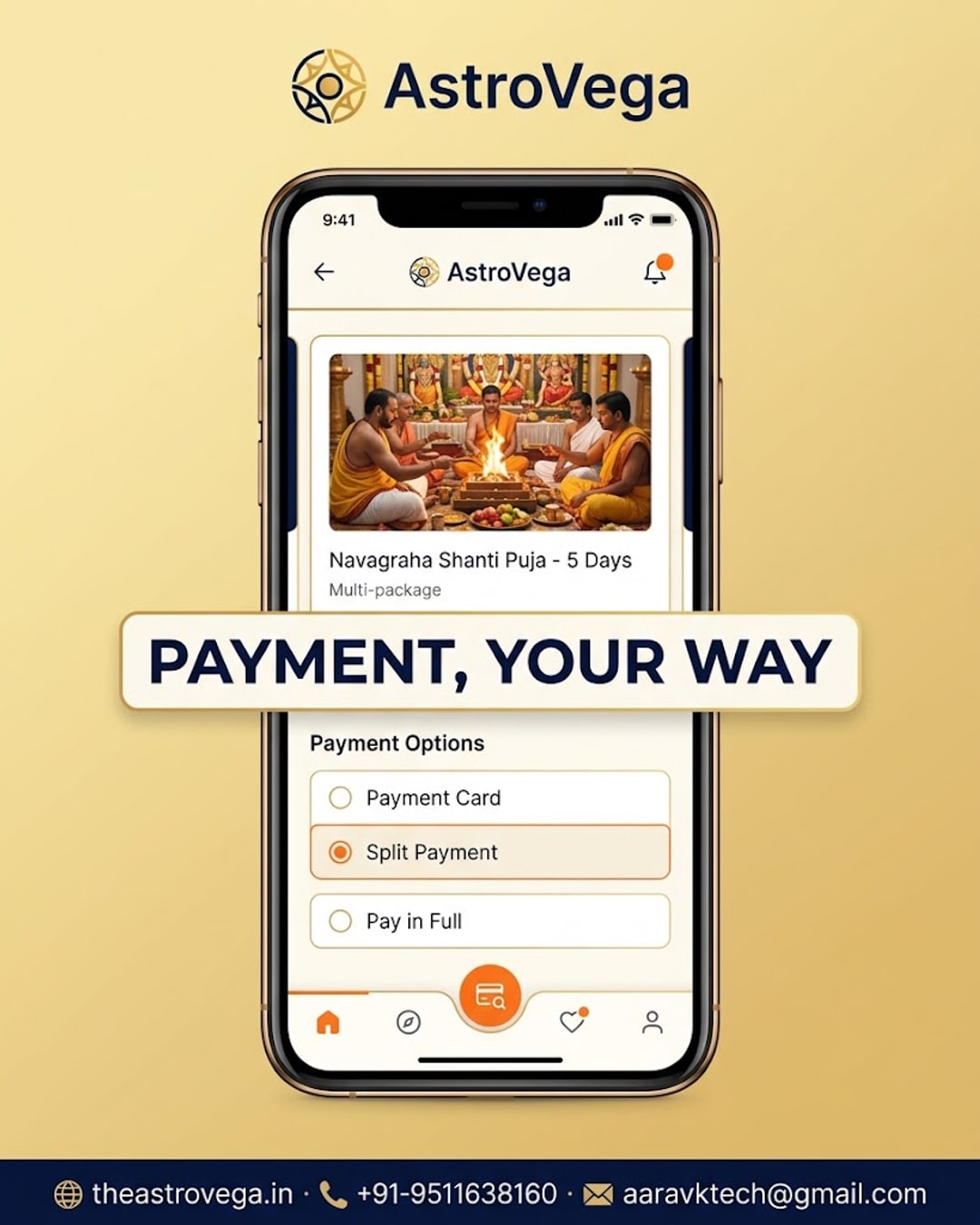 FAQ answered: can I pay for an expensive multi-day puja or big ritual package in installments on AstroVega, or does it have to be paid upfront in full