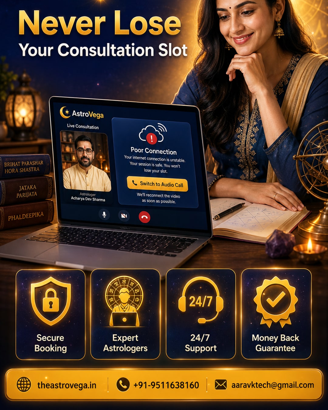 faq answered: what happens if my internet drops or the video call lags during an astrovega consultation - do i lose my slot or my money