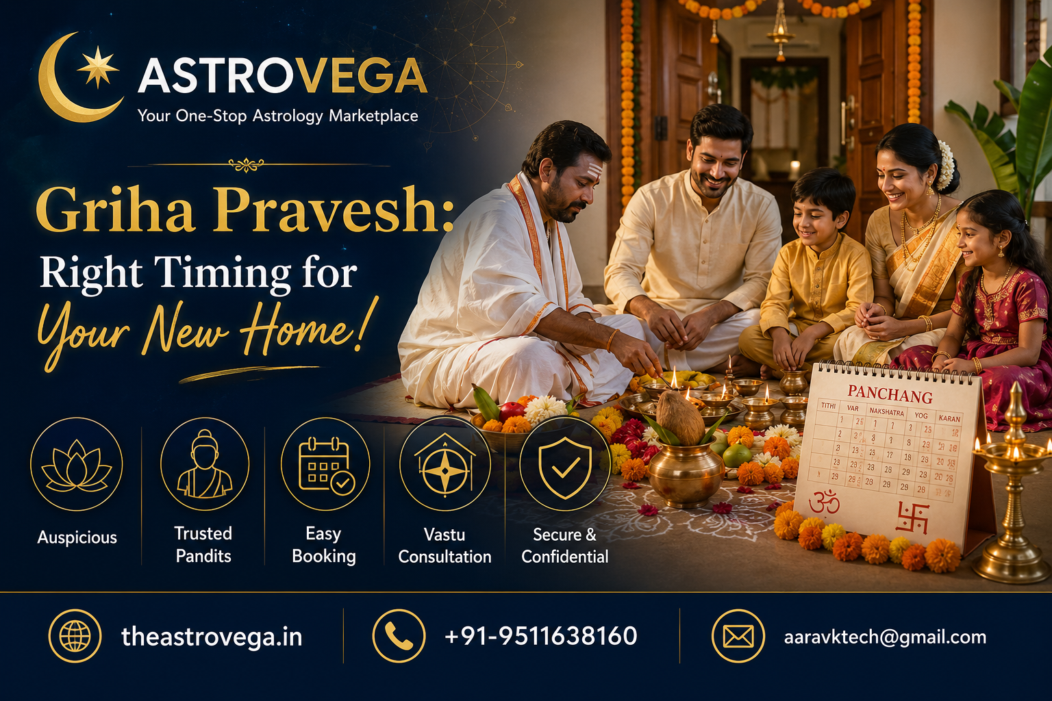 Griha Pravesh & Vastu: New Homeowners Booking Move-In Muhurat Consultations on AstroVega