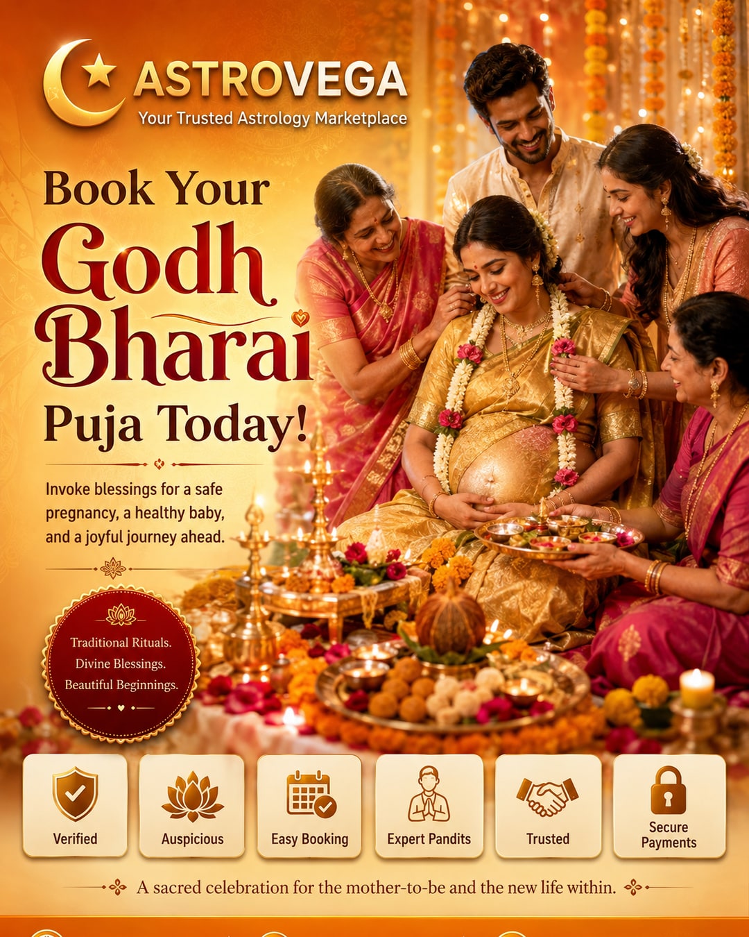 Godh Bharai / Seemantha Puja Booking for Expecting Mothers on AstroVega