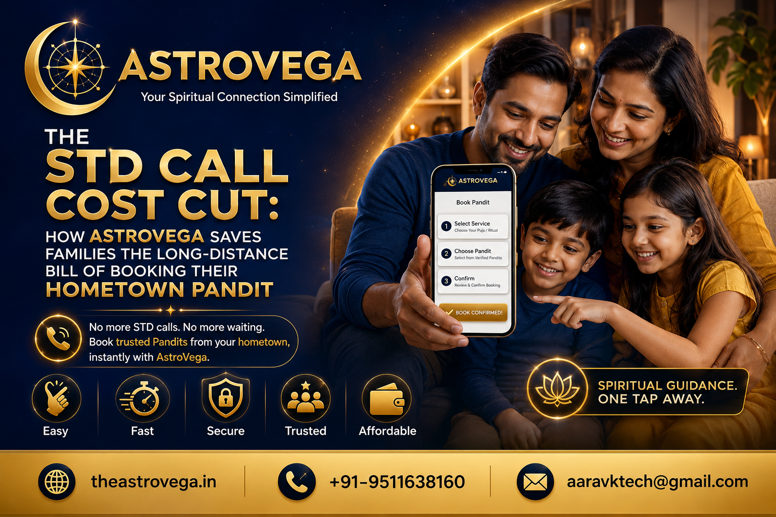 The STD Call Cost Cut: how AstroVega saves families the long-distance bill of booking their hometown Pandit