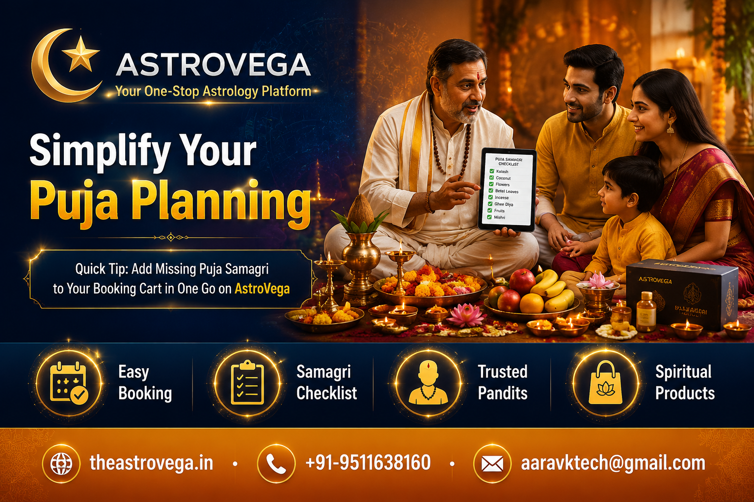 Quick Tip: Add Missing Puja Samagri to Your Booking Cart in One Go on AstroVega