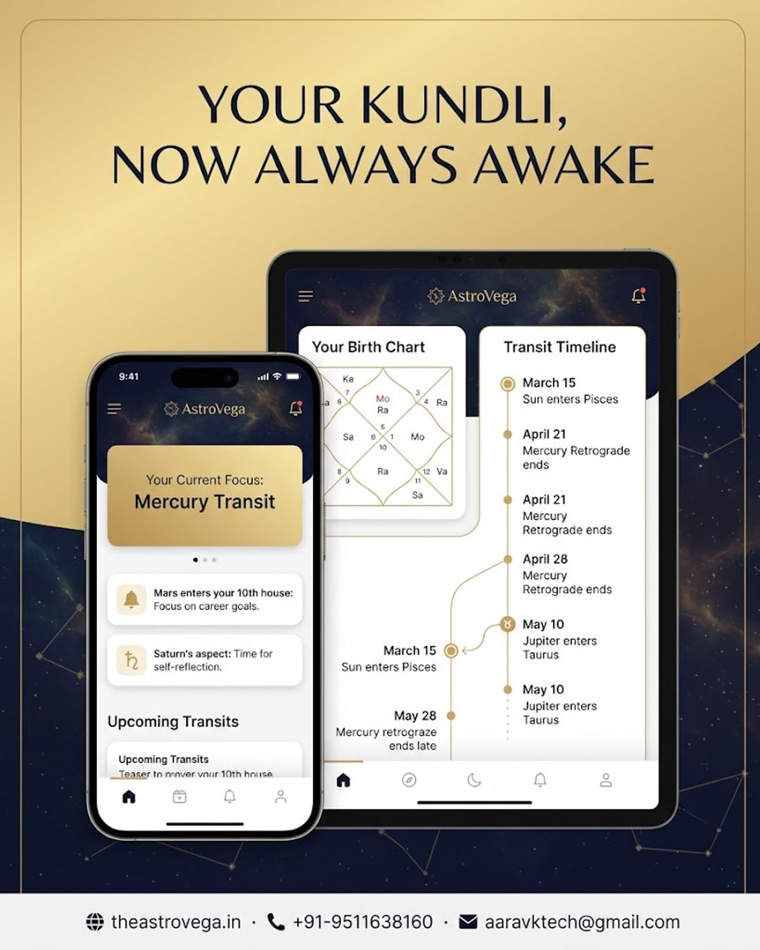 Future Vision: What if your Kundli wasn't a one-time PDF you read once and forgot, but a living guide that gently nudges you when major planetary transits actually affect your life
