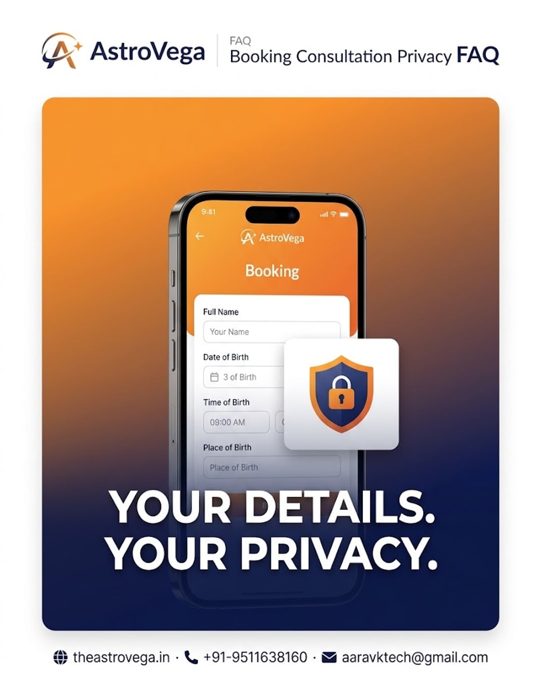 FAQ answered: is my birth and personal information kept private when I book a consultation on AstroVega?