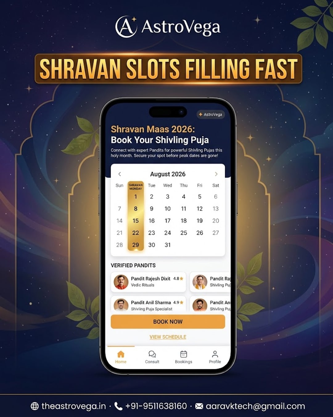 Shravan Maas 2026: why Monday Shivling puja & astrologer consultation slots are surging right now, and how to book verified pandits on AstroVega before the month's peak dates fill up