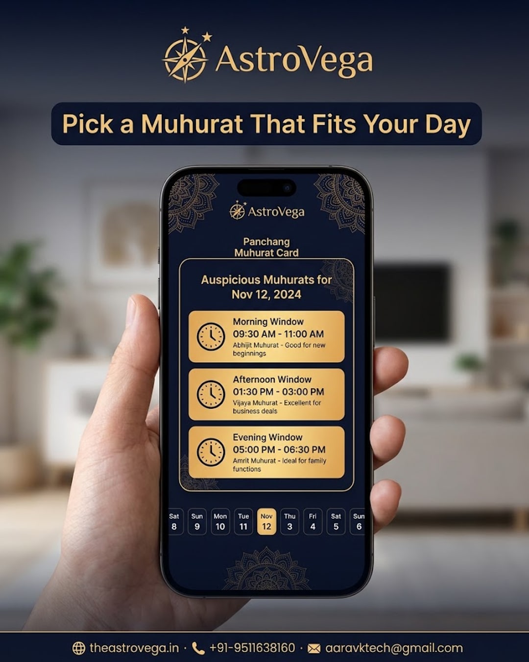 When the Shubh Muhurat Falls on a Work Day: How AstroVega Shows Multiple Acceptable Timing Windows So Families Don't Have to Choose Between Tradition and Taking Leave