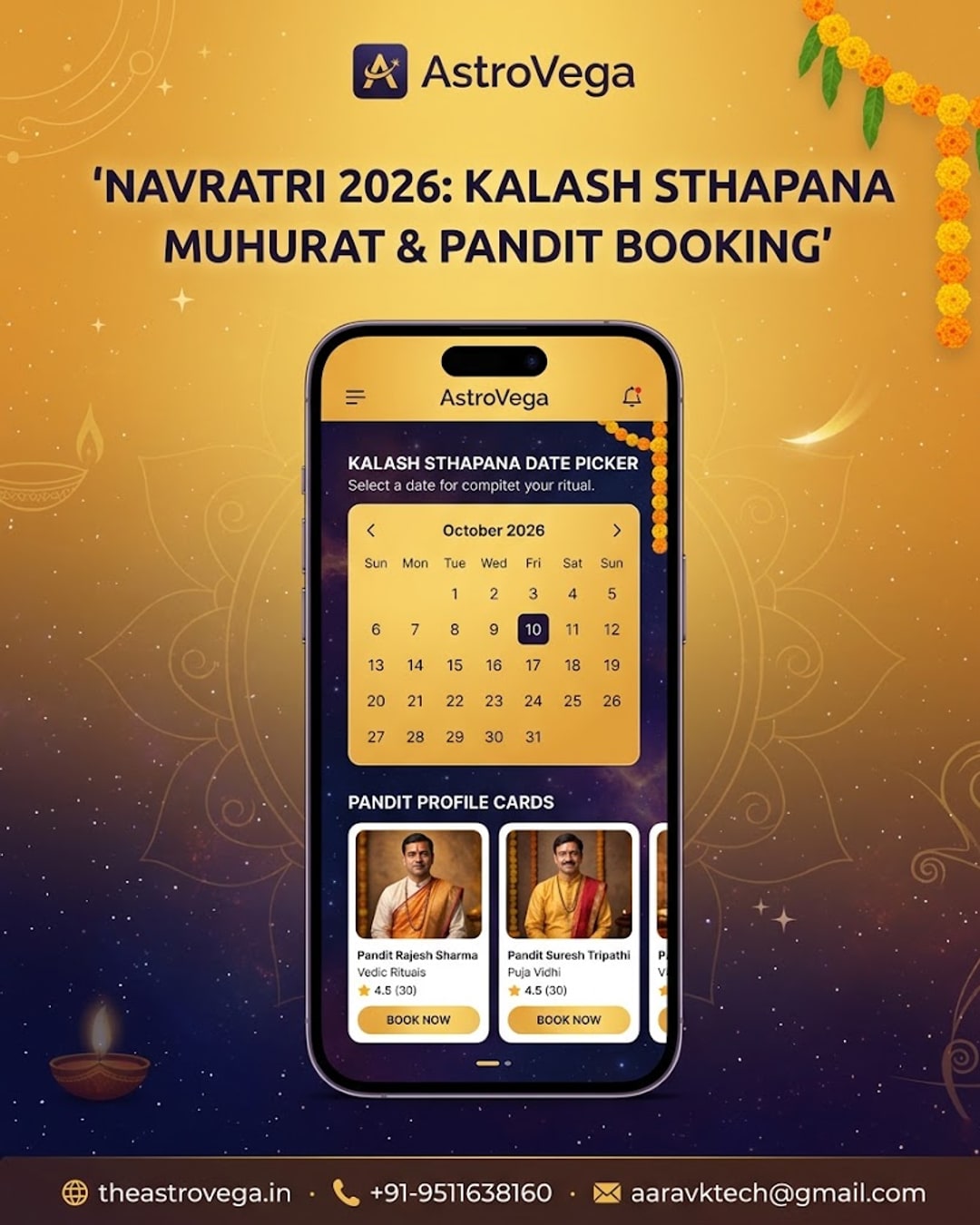 Navratri 2026 season: Kalash Sthapana muhurat & pandit booking before the festival rush