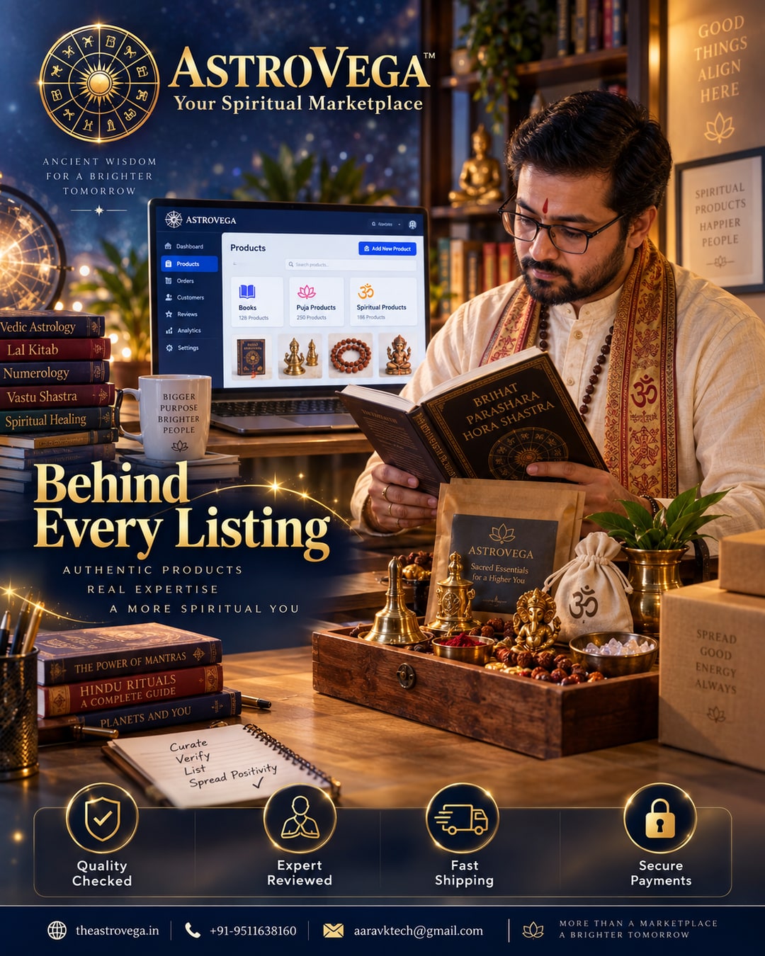 Behind the scenes: how AstroVega selects and lists spiritual products, puja essentials and astrology books on its marketplace