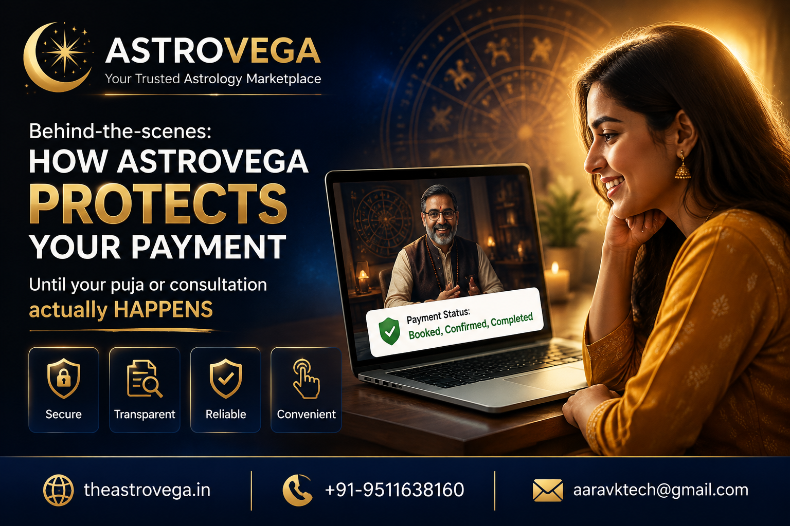 Behind-the-scenes: how AstroVega protects your payment until your puja or consultation actually happens