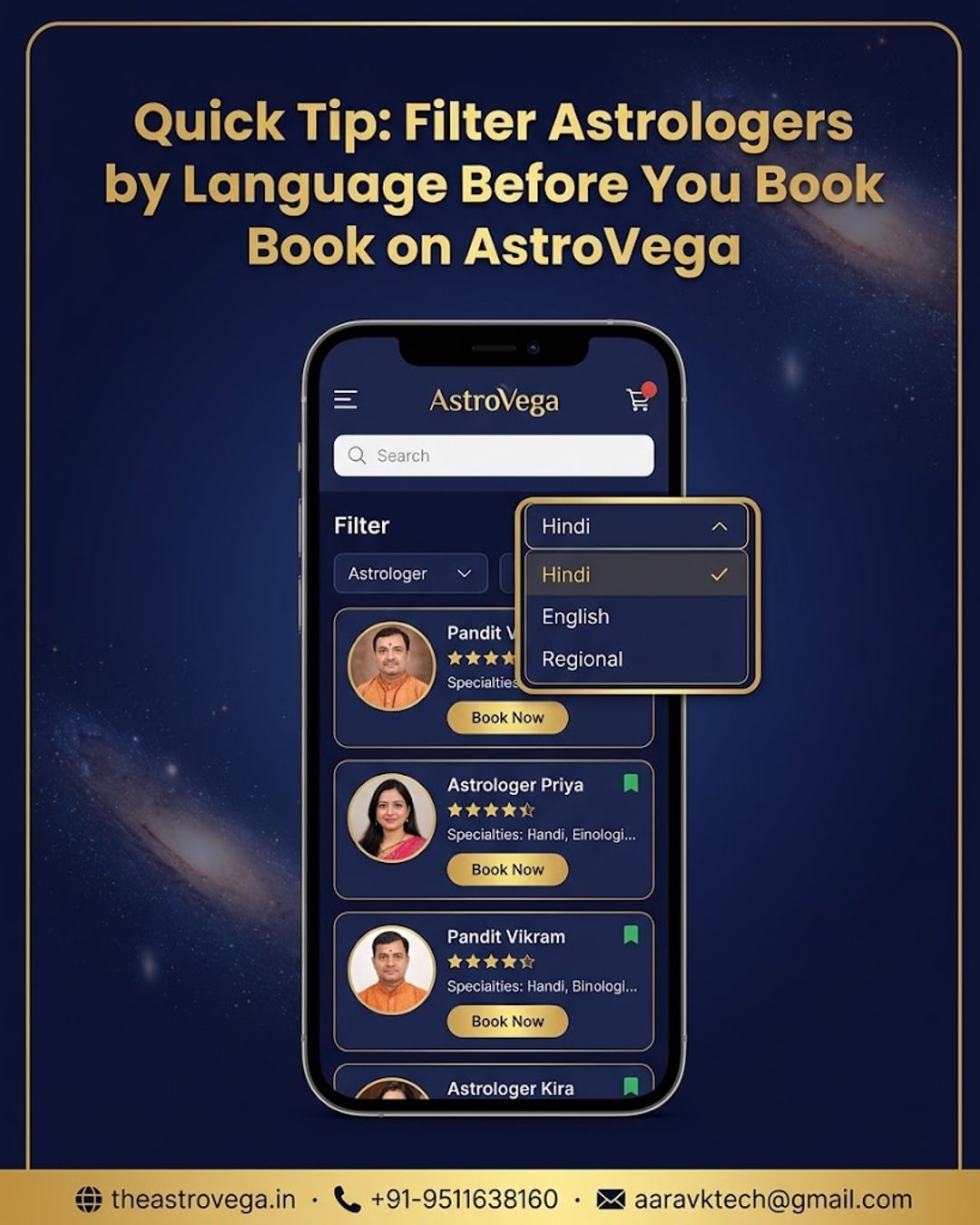 Quick Tip: Filter Astrologers by Language Before You Book on AstroVega