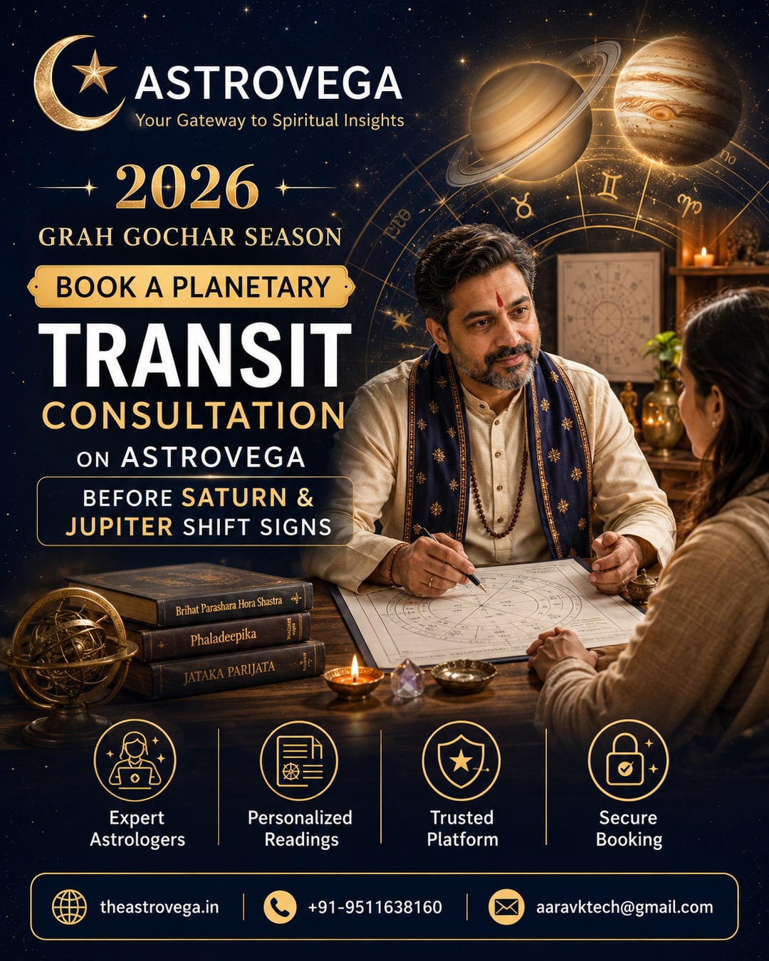 2026 Grah Gochar Season: Book a Planetary Transit Consultation on AstroVega Before Saturn & Jupiter Shift Signs