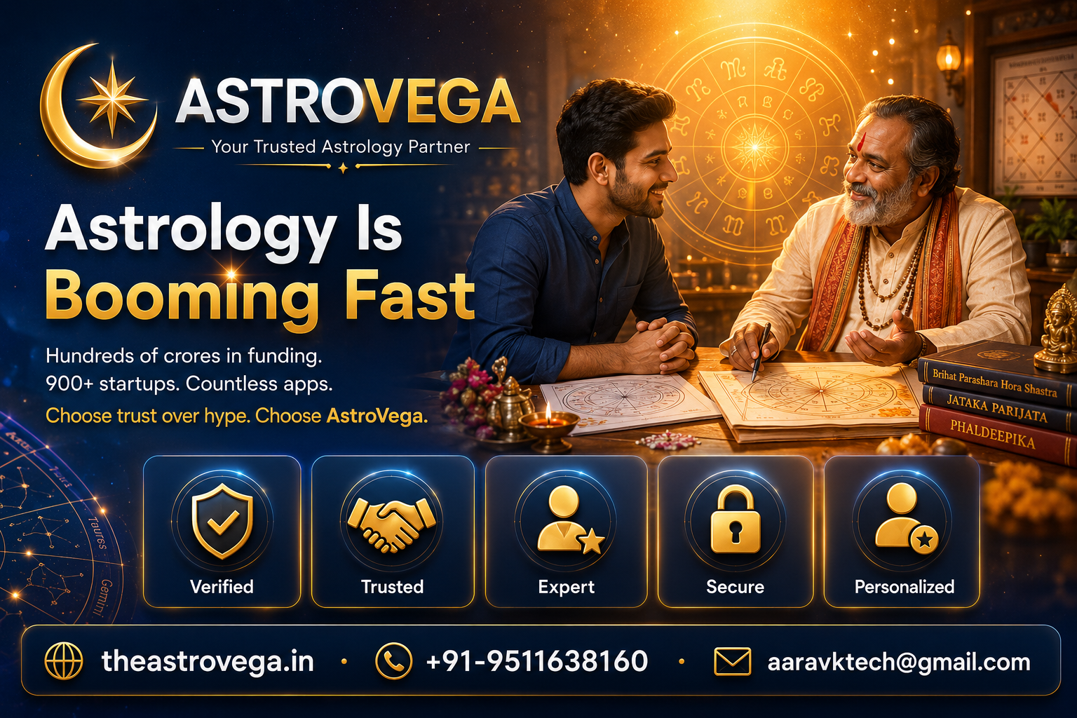 Industry trend: India's astrology sector has become a fast-growing, investor-backed digital industry (hundreds of crores in funding, 900+ startups) — what that boom means for choosing a trustworthy platform like AstroVega instead of hype-driven apps