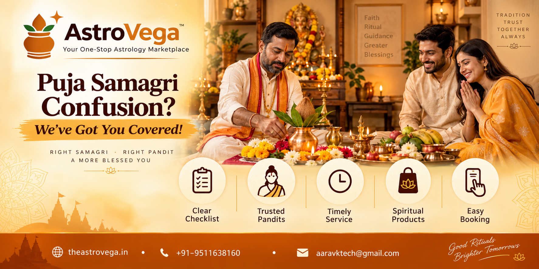 The Samagri Confusion: Never Wonder What Puja Items to Arrange Yourself vs What Your Pandit Brings