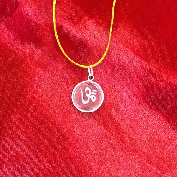 Om Sphatik Locket, Om Sphatik Kavach, Om Locket, Size 0.5x0.5 Inch