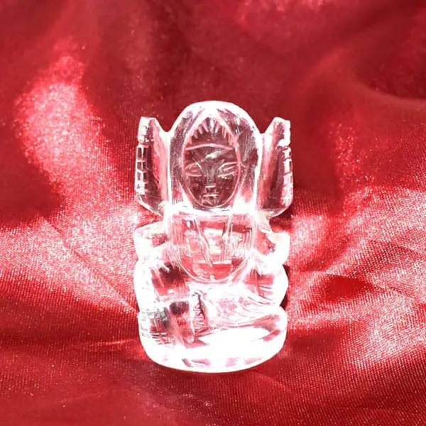 Laxmi Idol, Sphatik Laxmi Puja Murti, Pure Crystal, Size 2x1.5 Inch