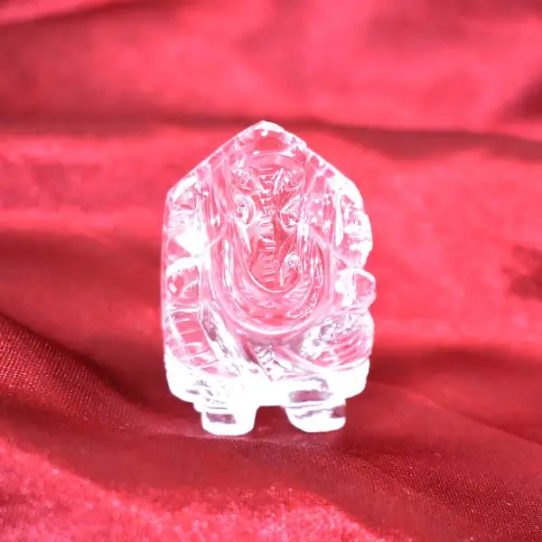 Ganpati Crystal Murti, Ganesh Sphatik Idol, Size 2x1.5 Inch