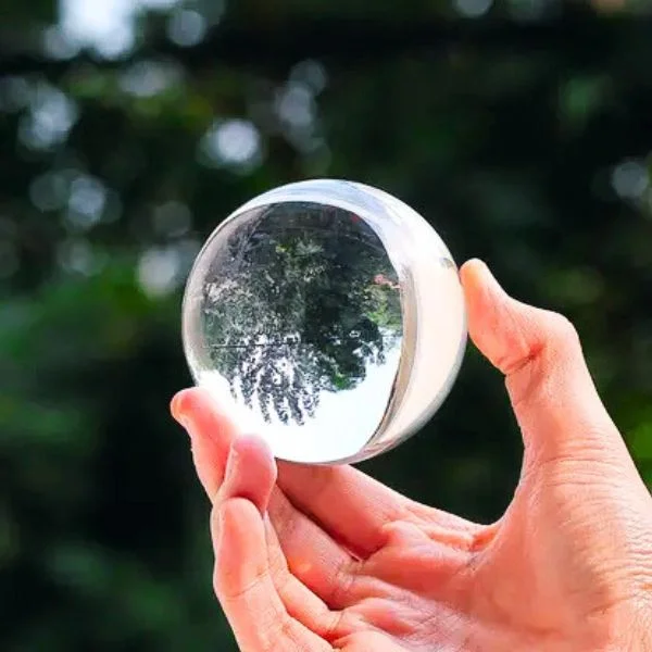 Crystal Ball, Fengshui Vastu White Crystal Ball, Sphatik Ball, Size 3x2.5 Inch