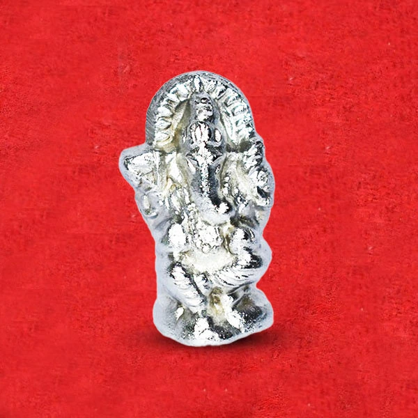 Ganesh Murti, Pure Parad Ganpati Murti, Mercury Ganesha Idol, Size 1.5x0.5 Inch